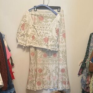 Dillards Floral Embroidered Skirt Set